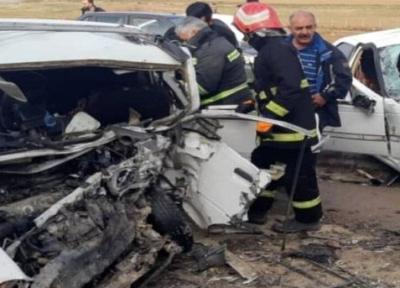 جانباختن 5 نفر در تصادف پراید و پژو در مهاباد