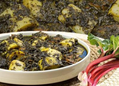 طرز تهیه خورش ریواس با مرغ مجلسی به صورت تصویری